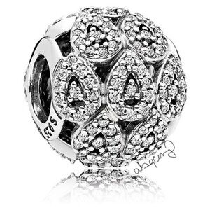 EUC Pandora 796271CZ Sterling Silver Cascading Glamour Charm w/ Clear Zirconias